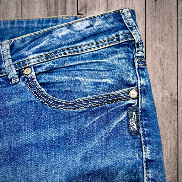 Silver Jeans Co Suki Skinny Cropped Acid Wash Jeans Plus Size 18/ L25 EUC #166 - Picture 6 of 15